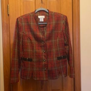 Red plaid blazer size 14